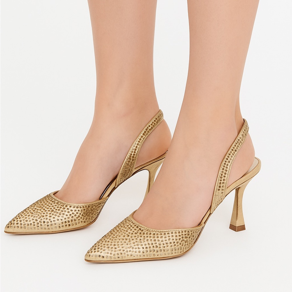 Chic Gold Slingback Heels